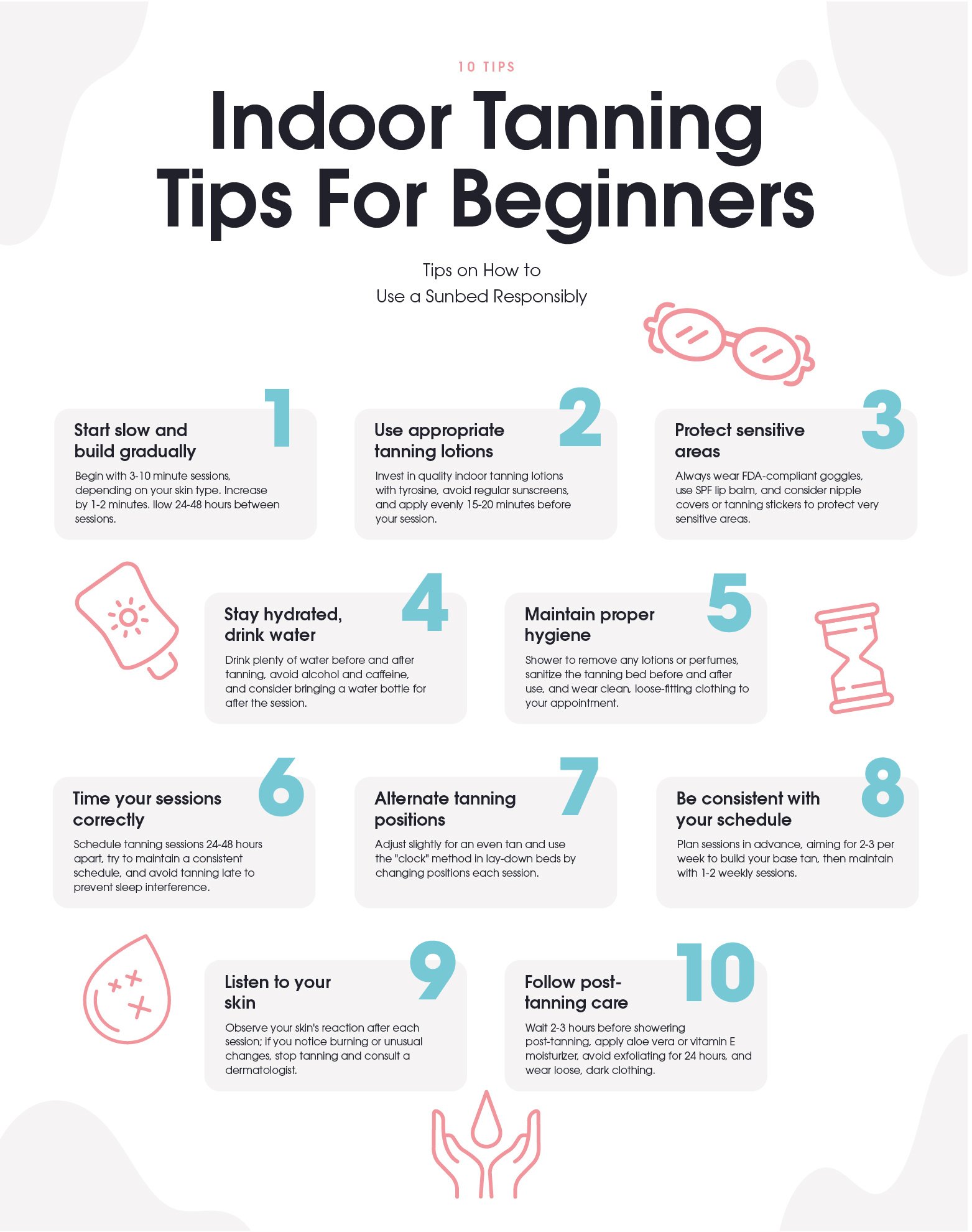 Infographic tanning tips for beginners