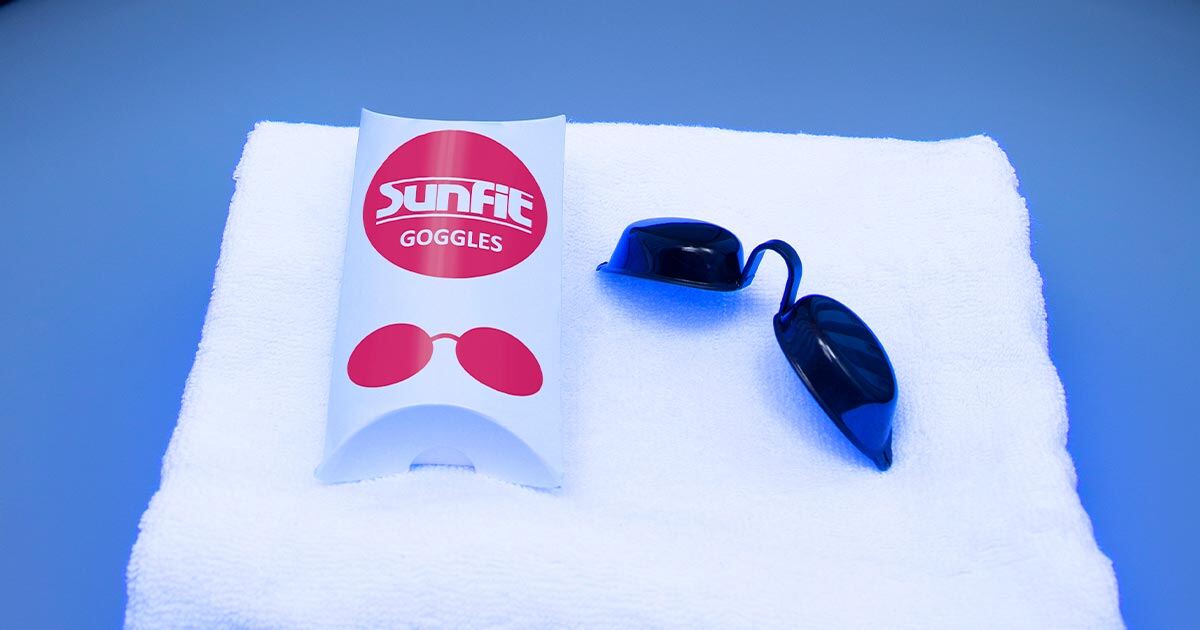 Sunfit tanning bed UV protection goggles