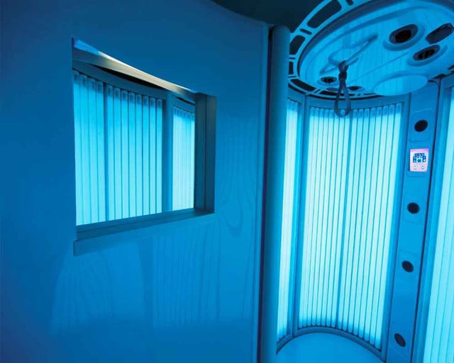 detail shot Ultrasun tanning bed Changing Cubicle