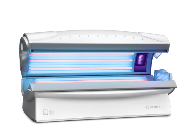 Ultrasun Q10 hybrid tanning bed in dream white metallic