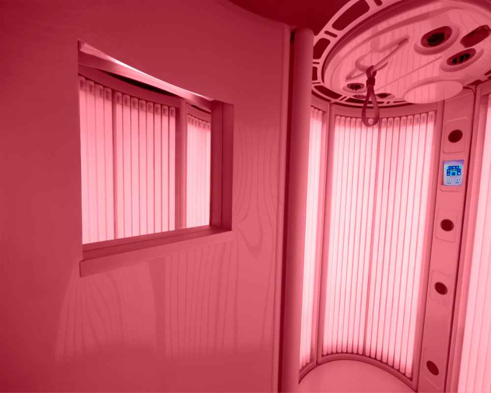 detail shot Ultrasun tanning bed Changing Cubicle