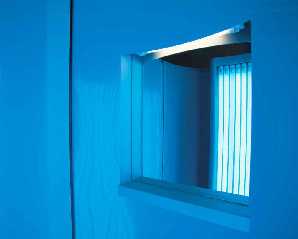 detail shot Ultrasun tanning bed Changing Cubicle