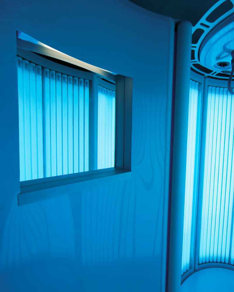 detail shot Ultrasun tanning bed Changing Cubicle