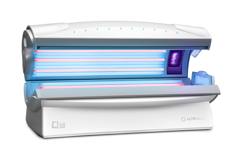 Ultrasun Q10 hybrid tanning bed in dream white metallic