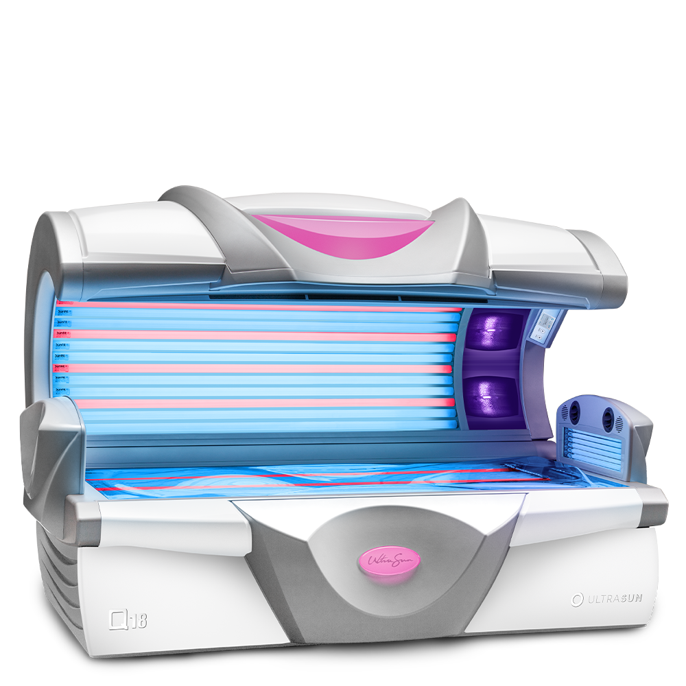 Ultrasun Q18 hybrid tanning bed in dream white metallic